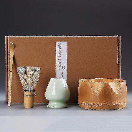 4st/set Traditionellt Matcha-set Bambu Keramik Matcha-skål med vispBY