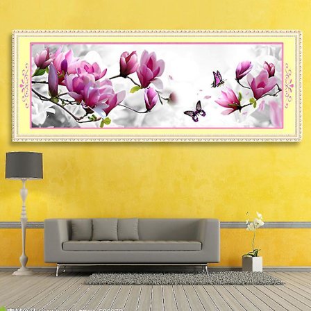 5D-timanttimaalaussetti - Perhoset ja magnolia