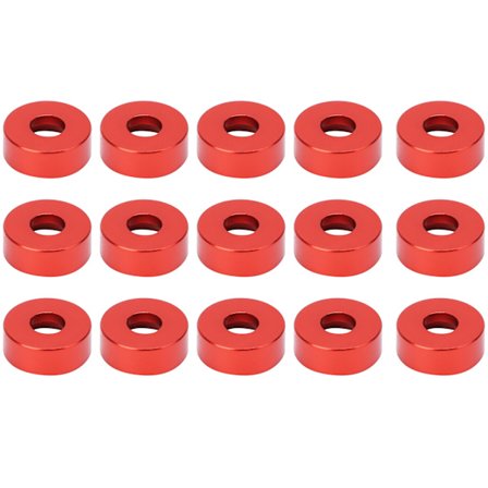 15 stk. M3 Forsænket Skrue Skive Aluminium Legering Konkav Pakning Passer til RC Model Rød