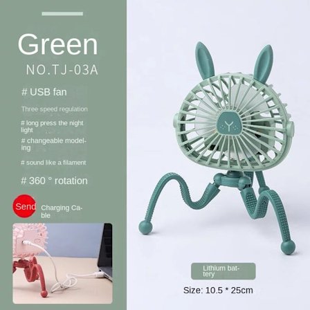 Barnvagnsfläkt Octopus Shape Tripod Clip Fläkt