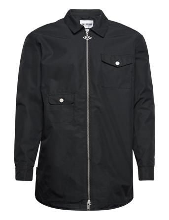 Army Shirt Zip Long Designers Jackets Light Jackets Black HAN Kjøbenhavn