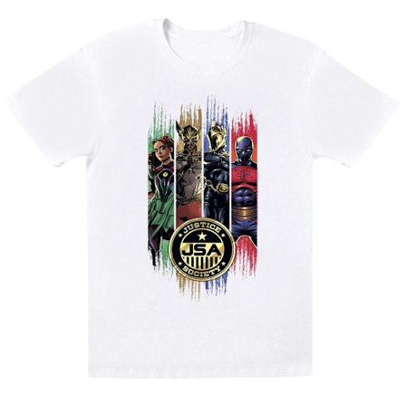DC Comics Boys Black Adam JSA Gold Badge T-Shirt 7-8 år Vit
