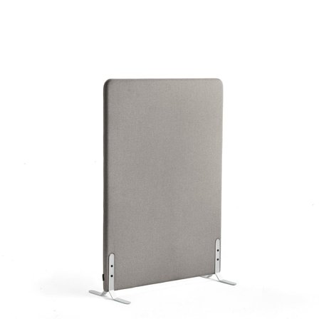 Paraván ZONE, 1360x1000x46 mm, potah Hush, bílé nohy, světle šedá