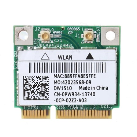 Dual Band Wireless BCM94322HM8L DW1510 Halv Mini Pci-e Wifi WLAN-kort för DELL
