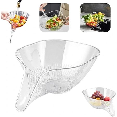 QD-Multifunktionell grönsakstvättkorg med avloppssil, durkslag för pasta