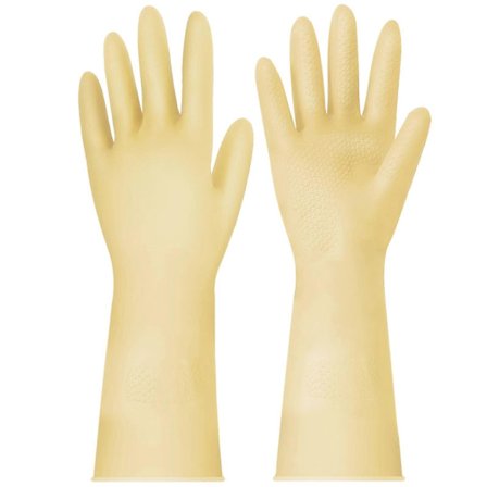 Rengøringshandsker i gummi til opvask - 2 par opvaskehandsker til køkkenet, genanvendelige husholdningshandsker til badeværelse, havearbejde (small, 