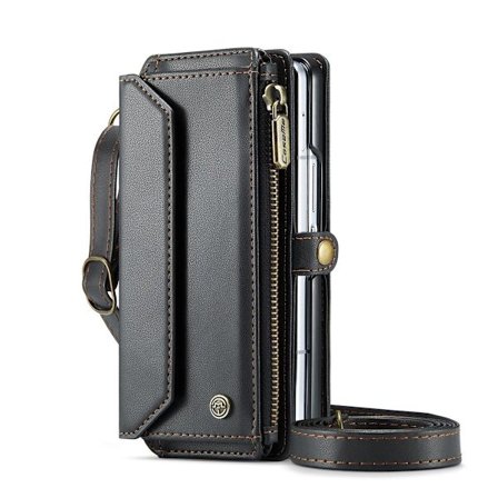 (För Samsung Z Fold 6) 3 i 1 Crossbody mobilväska med kortfack och kontantficka, Anti-fallskydd