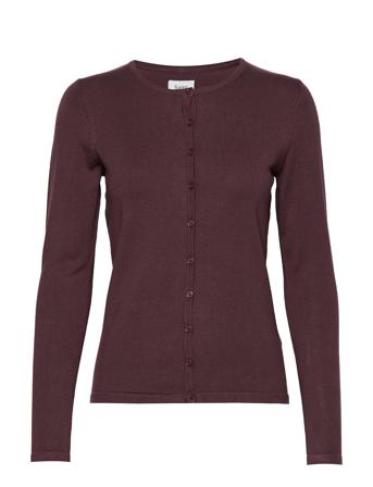 A8661, L/S Cardigan R-Neck Strikkegenser Cardigan Lilla Saint Tropez
