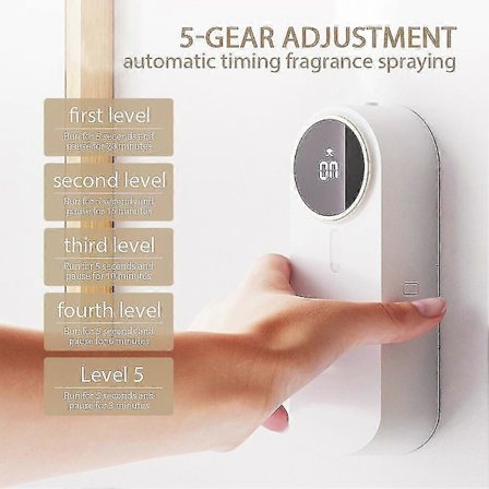 Bärbara Luftrenare, 5 Nivåer Justerbara Parfymer, Automatisk Doftspridare, Naturligt Växtextrakt