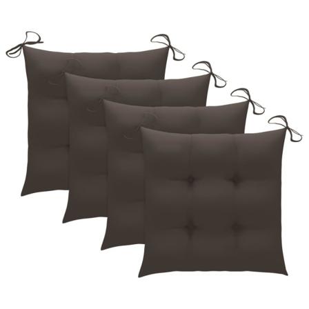 Vidaxl Trädgårdsstolar Med Taupe Dynor 4 St Massiv Teak Taupe