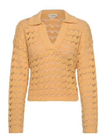 Monki Loose Open-Knit Sweater - Yellow - XS