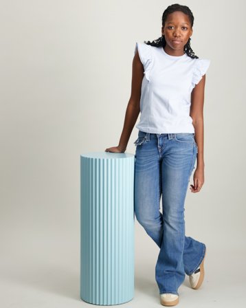 Creamie Top NS Flounce Blauw Tops/blouses Meisjes - Kids Brand Store