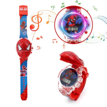 Sarjakuva Deformation Flip Light Watch Projection Lasten lelu Spiderman