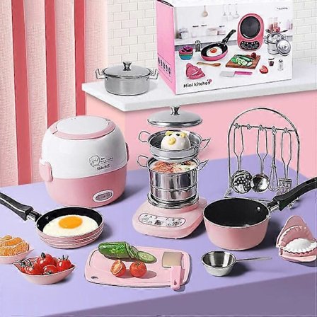 Mini køkken komplet sæt madlavning piger køkkenudstyr sæt børns ægte madlavningslegetøj