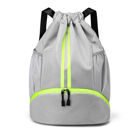 1 grå neutral gymväska med dragsko