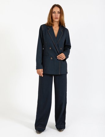 Coster Copenhagen Petra Pants With Stitches - Petra F - Navy - 42