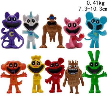 Smiling Critters Mini Figurer Kattnap Hunddag Hoppy Hopscotch Tårta Toppers Leksaker C 10PCS