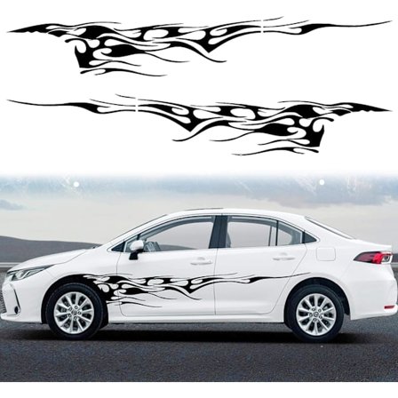 2 kpl 280 cm liekki-grafiikkaa auton sivutarrat liekki-kilpa-auto
