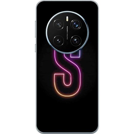 Kompatibelt Mobildeksel til Honor Honor Magic7 Pro Neonbokstav S i lysende rosa og blå toner mot mørk bakgrunn, stilig bokstavkunst med retrofuturis