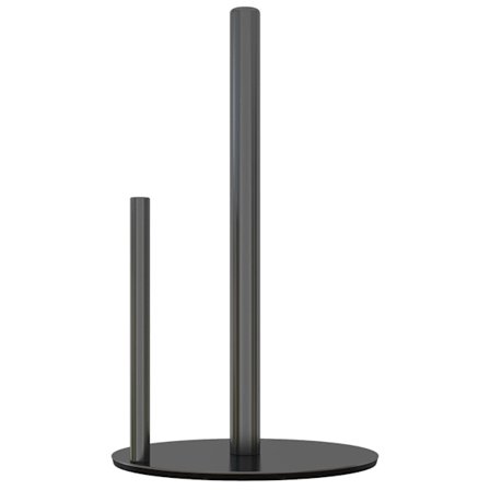 Svart kjøkkenrullholder benkeplate papirrullholder stående kjøkkenrullholder, premium rustfritt stål kjøkkenrullholder med vektet base