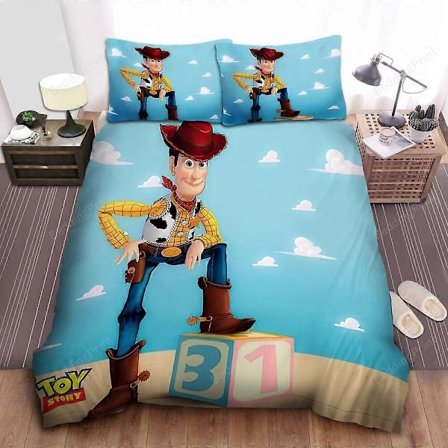 v412 Lakanat Toy Story Sheriff Woody Poseeraa Noppien Kanssa Pussilakanasetti Lakanat IU412