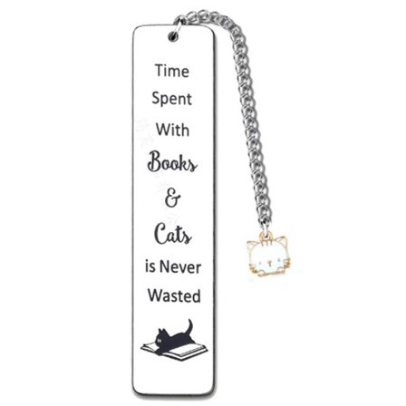 Söt Katt Bokmärke, Älskare Kvinnor Män Rostfritt Stål Katt Bokmärke, Katt Temat Bokmärke, Födelsedag Katt Presenter till Vän, Djur Bokmärke, För 