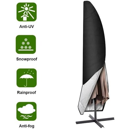 Parasolltrekk, 265cm Hageparasolltrekk / Beskyttende trekk for Oxford vanntett parasoll, Svart