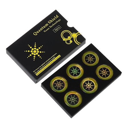 6 Stykker Strålebeskyttende Telefonklistremerker Runde Quantum Shield Praktisk