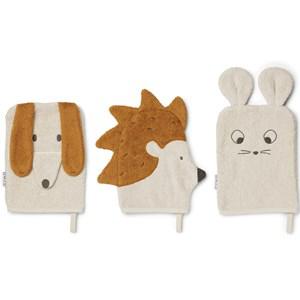 Liewood 3-Pack Friendship/Sandy Sylvester Wash Cloths One Size - Toiletries - One size - Cream