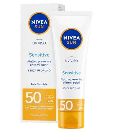 Nivea Sun Uv Viso Sensitive Fp50 Crema Solare Viso Delicata Per