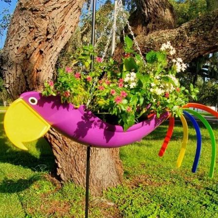 Fugleblomsterpotte Hjemmehavearbejde LILLA purple