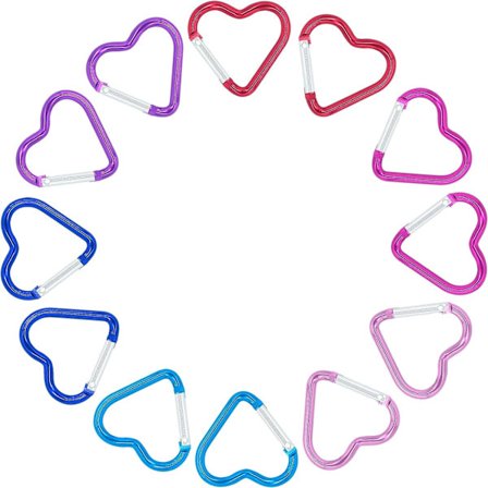 12 kpl Sydämen Muotoinen Avaimenperä Mini Pieni Karabiini - 5cm Kestävä