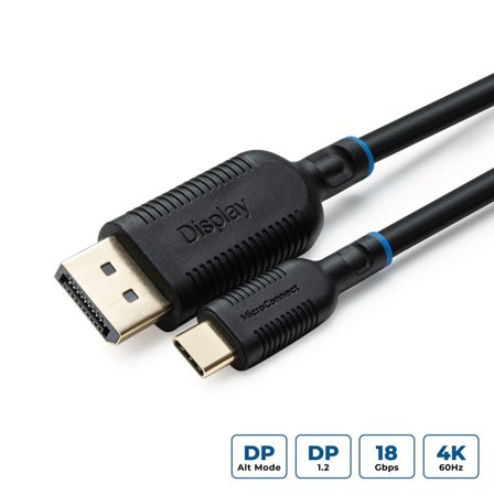 MicroConnect videoadapterkabel - 24 pin USB-C til DisplayPort - 3 m