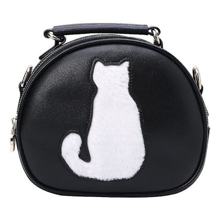 Yksi olkapäällä kannettava pieni laukku, kissan karvapallon muotoinen, trendikäs, kätevä pieni pyöreä laukku (1 kpl)