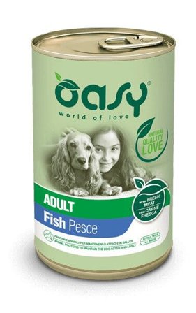 Oasy Wet Dog Lifestage Patè Pesce Cibo Umido Cani Adulti Lattina