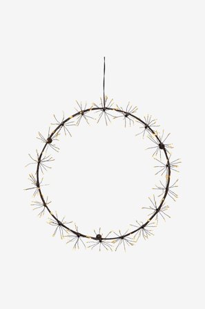 Star Trading - Krans Dew drop flower - Sort - Dekorativ julebelysning - Fra Homeroom