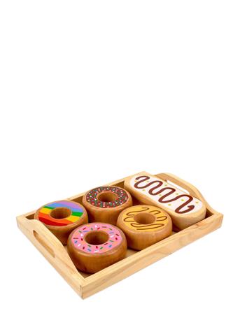 Doughnuts In Tray, 100 % Fsc Wood Patterned Magni Toys
