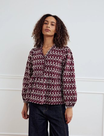 Noella Matti Blouse - Burgundy - XS