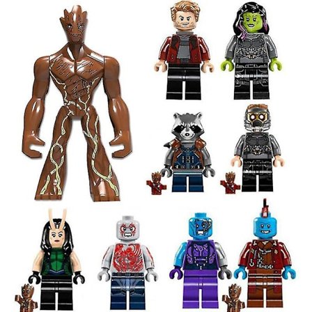 2023-Marvel Avengers Guardians Of The Galaxy Byggeklodser Små Folk Store Træfolk Lucky Star Jue Små