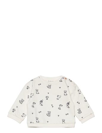 Printed Cotton Sweatshirt Tops Sweatshirts & Hoodies Sweatshirts White Mango