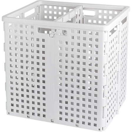 Vikbar tvättkorg med handtag, 2 fack