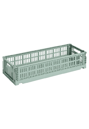 HAY Colour Crate Mini Oblong Sage green Förvaring Grön