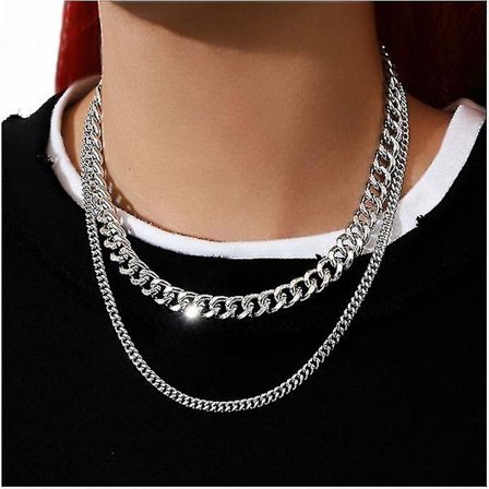 Halskjede for menn, kubansk smykke, halskjede for menn og gutter, tykt militært