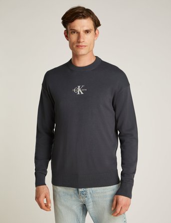 Calvin Klein Jeans Monologo Sweater - Grey - M