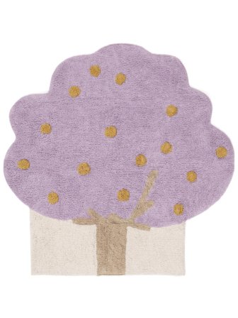 Apple Tree Alfombra Infantil Lavable 150X150 Pequeño Violeta/Amarillo De Algodón