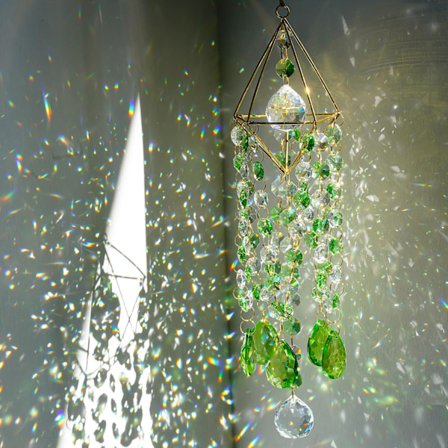 Kristal Suncatcher & Glas Vindspil, Solfanger med Regnbueprismer til Vinduer, Indendørs og Haveudsmykning