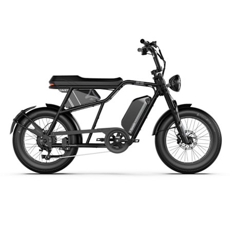 A-Spadz CAVET Air Elektrisk Fatbike - Inklusive Fodstøtter - 20 Tommer - 250W Motor - 7 Gear - 100 km Rækkevidde - Hydrauliske Skivebremser -
