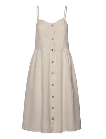 Viprisilla New S/L Strap Knee Dress Dresses Summer Dresses Brun Vila*Betinget Tilbud
