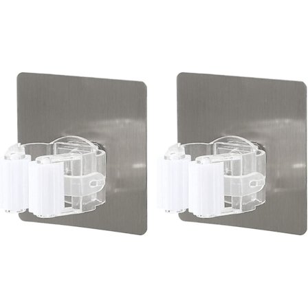 Kost- og Moppholder, Selvklæbende Væghængt Mopp Organiseringsholder