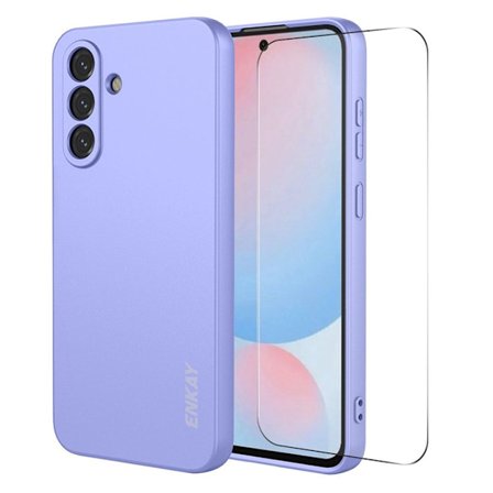 ENKAY HAT PRINCE Samsung Galaxy A57 5G Silicone Case + Screen Protector - Purple